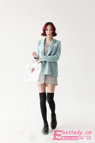 照着穿气质升级 条纹衫早春大放异彩