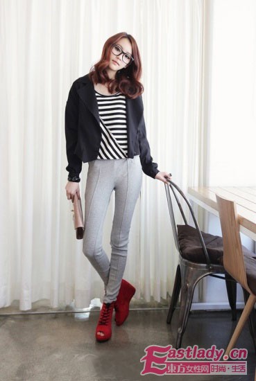 照着穿气质升级 条纹衫早春大放异彩