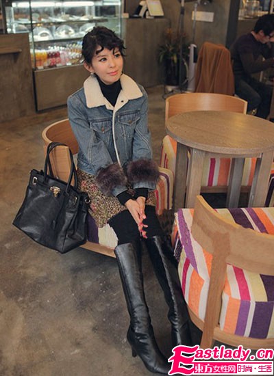 牛仔外套+裙装 完美MIX甜美酷辣范