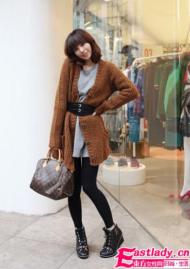 冬季要的就是这个范 人见人爱粗棒针毛衣