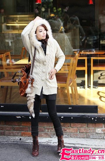 冬季要的就是这个范 人见人爱粗棒针毛衣