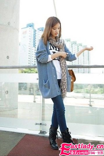 巧搭裤子和靴子 纤细美腿show出来