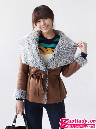 毛绒领外套 今冬御寒最佳选择