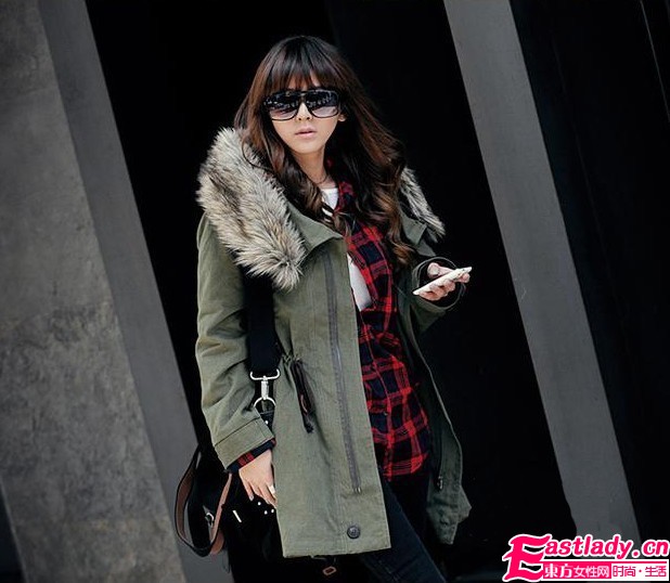 韩版过腰棉外套 秀出冬季曼妙好身材