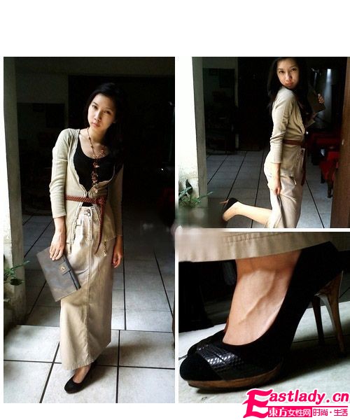 超长裙优雅LOOK 巧遮赘肉显腿型