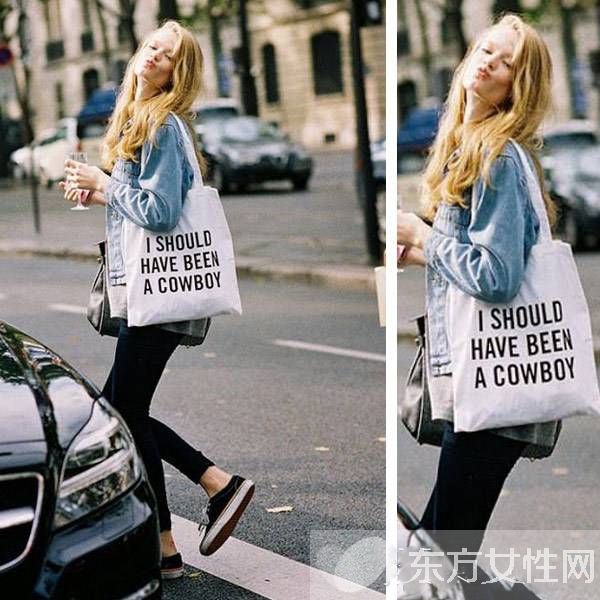 环保袋也能成时尚 这样搭居然一点都不违和