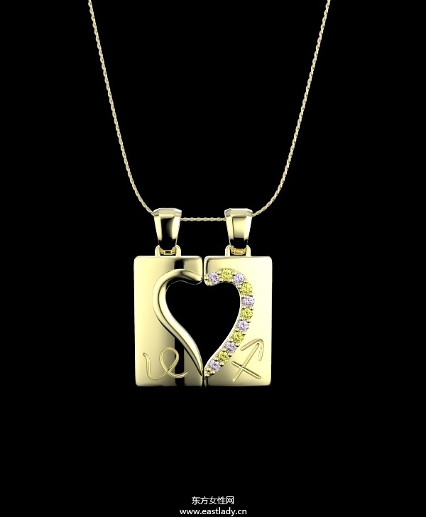 时尚高贵情侣吊坠耀眼而不奢靡