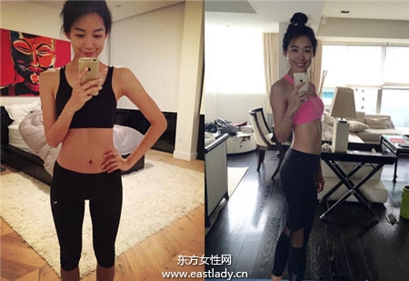 马甲线正妹展露性感结实腹肌