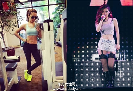 马甲线正妹展露性感结实腹肌