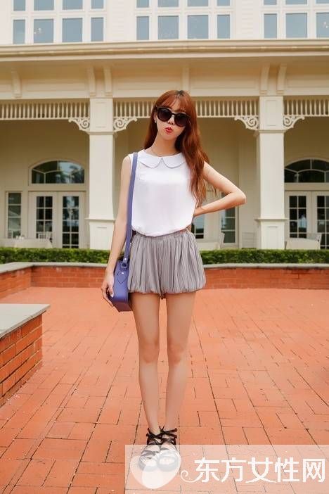 矮个子女生穿衣搭配法 高腰牛仔短裤穿出迷人大长腿