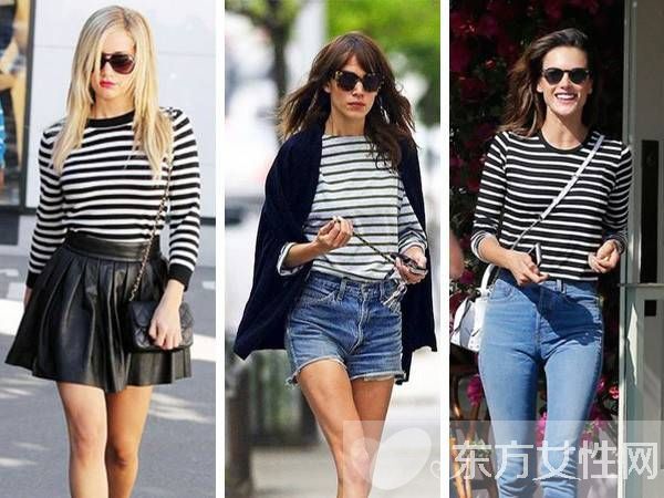 条纹t恤怎么搭配更潮更好看 看看明星们的完美示范