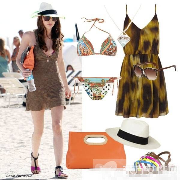 明星时尚比基尼海滩造型 这么穿简直太美了