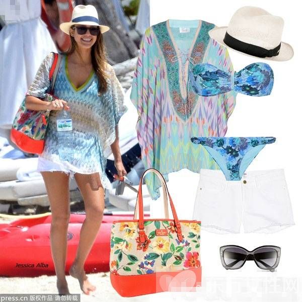 明星时尚比基尼海滩造型 这么穿简直太美了