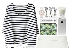 黑白条纹时尚搭 教你玩转学院风