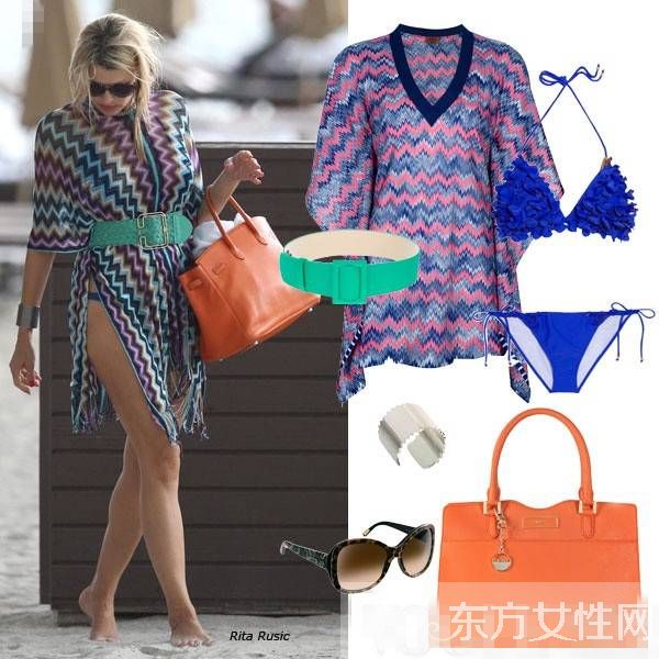 明星时尚比基尼海滩造型 这么穿简直太美了