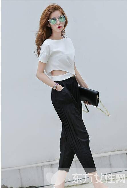 韩版时尚都市OL七分裤搭配 精致不缺乏舒适感