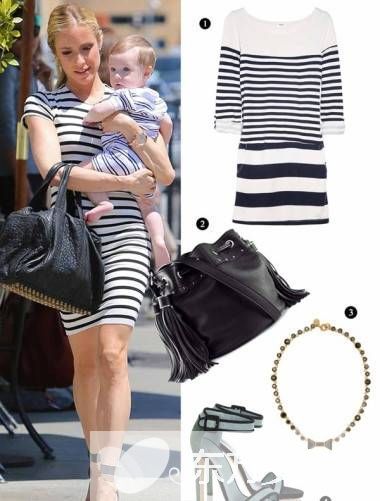 海魂风再掀一片热潮 经典条纹连衣裙时尚搭