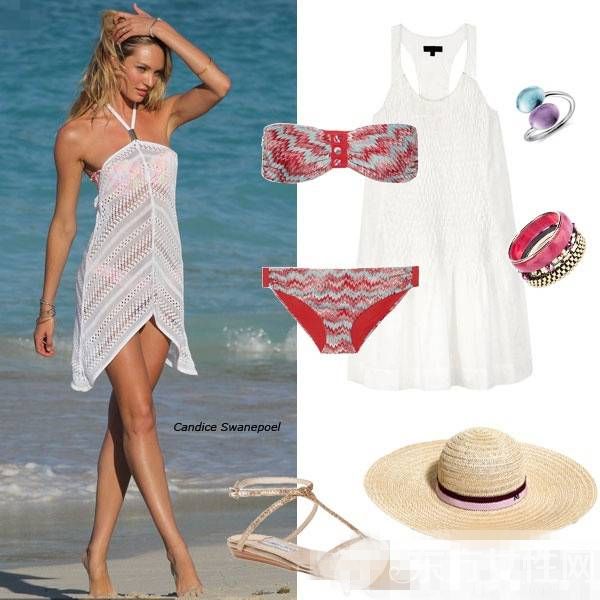 明星时尚比基尼海滩造型 这么穿简直太美了