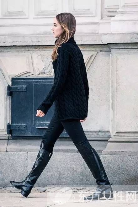过膝靴搭配显高挑 瞬间穿出女王范儿