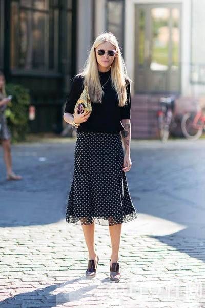 甜美复古波点裙推荐 怎么穿怎么美的不二之选