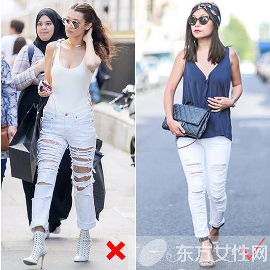 三招教你如何将破洞牛仔裤穿得更时髦