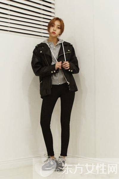 简约时尚机车皮衣搭配 不仅帅气还很女人味