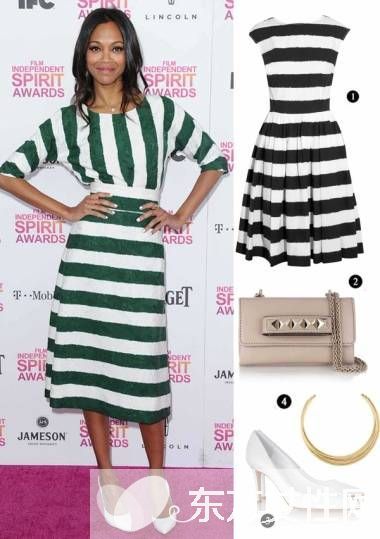 海魂风再掀一片热潮 经典条纹连衣裙时尚搭