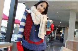 韩式毛线围巾系法 冬季出行即时尚又温暖