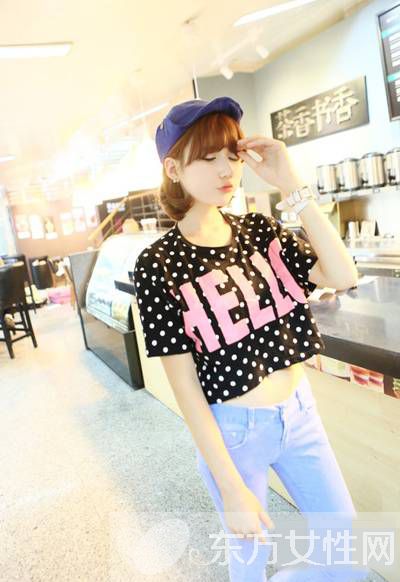 胖MM显瘦搭配推荐 T恤搭配小脚裤就是怎么美