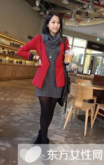 冬天裙子时尚搭配经 外套+冬裙让你美美过冬