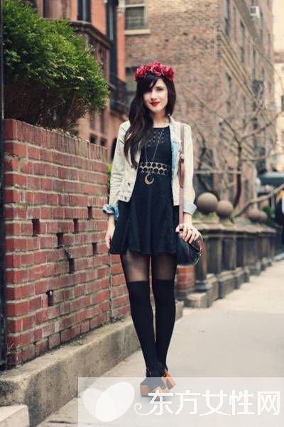 黑色蕾丝连衣裙显高又显瘦 变瘦子其实很简单