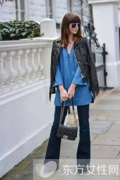 流苏皮衣穿出身材好比例 巧妙搭配显出大长腿