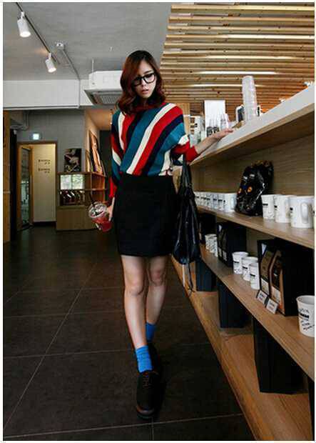 时尚百搭条纹毛衣 打造清新甜美范