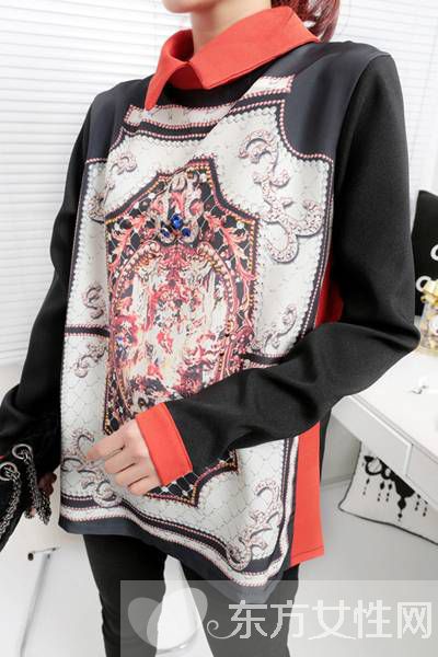 欧美复古风碎花衬衫搭配 奢华霸气尽显女王气质范儿