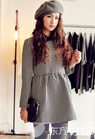 小清新时尚冬季女装搭配守则必看 格子元素文艺范足