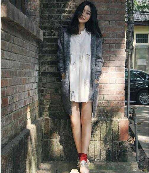 长款开衫毛衣外套搭配 一秒凸显女神范