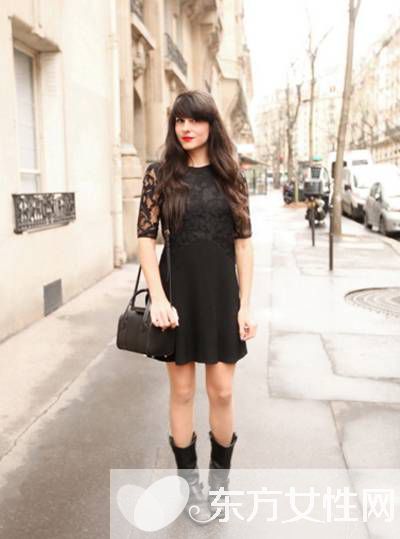 黑色蕾丝连衣裙显高又显瘦 变瘦子其实很简单