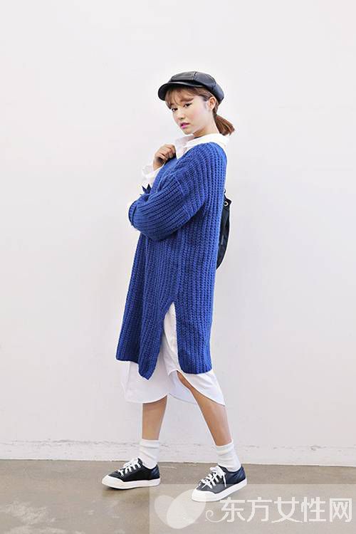 韩版长款针织开衫搭配 搭对了秒变韩系萌妹