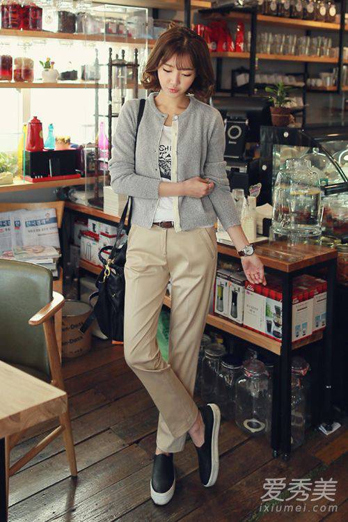 针织开衫如何搭配 韩国街拍达人亲身示范