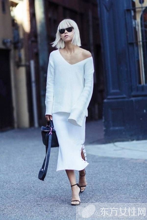 单色也一样美 look这些时尚穿搭街拍合辑