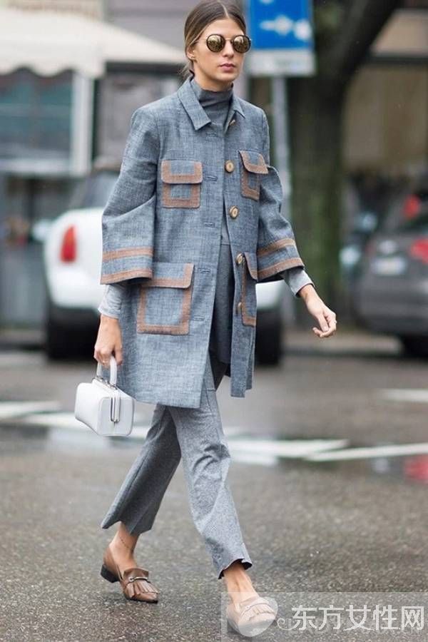 单色也一样美 look这些时尚穿搭街拍合辑