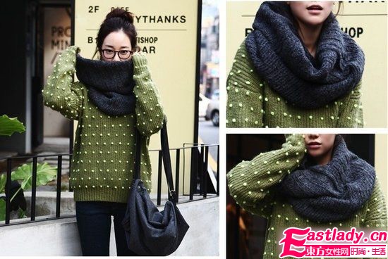 冬季保暖搭 围巾越大越有范