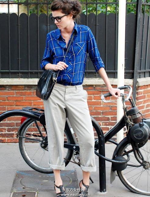 欧美街头达人自行车出行演绎绿色环保