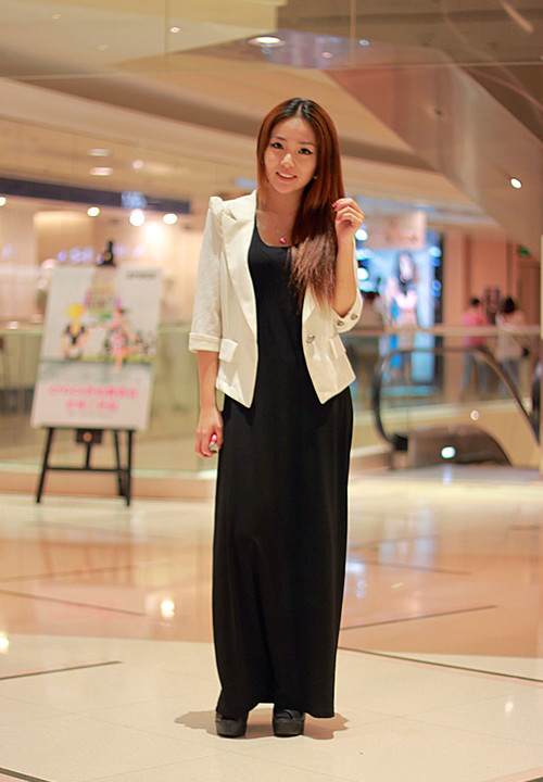 八月中国街拍 长裙幽雅伴一夏