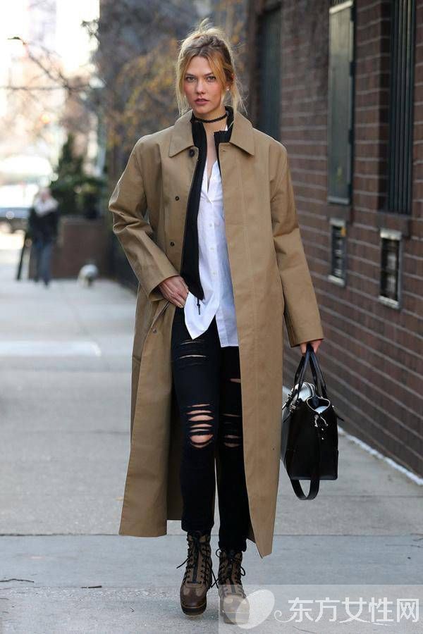 卡其色风衣3月来“叫春” 刘亦菲敞开穿气场足